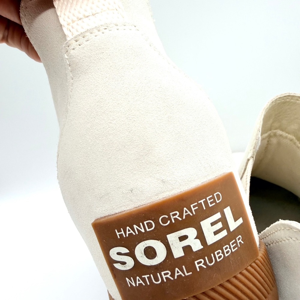 SOREL Out N About Slip-On Waterproof Wedge Ankle Bootie In Chalk/White Size 10.5 - Picture 10 of 15
